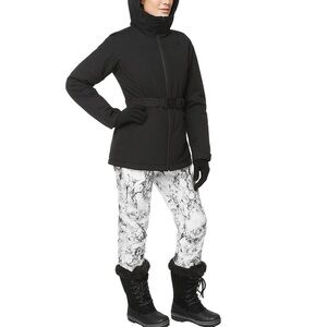 The North Face Jacket 75% Goose-down HyVent TM Fabric Zip Pockets Belted Black S